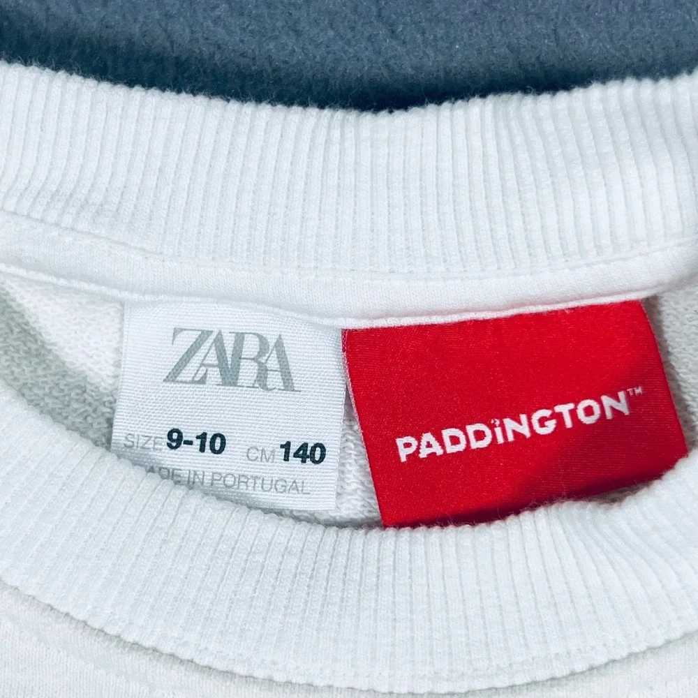 Zara Paddington Bear‎ Sweatshirt Kids 9-10 White All Set For A Big Adventure Top